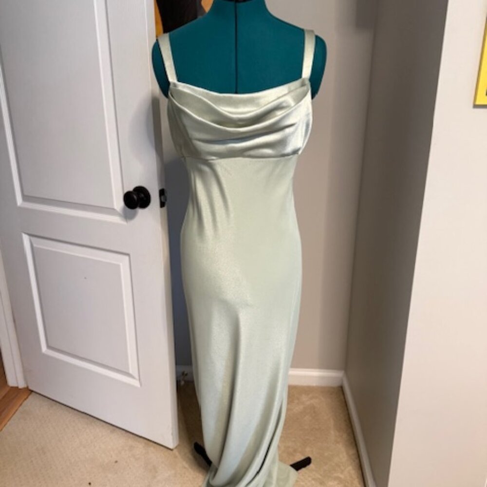 Stunning Sage Green Formal Gown with drapping back - Sz M